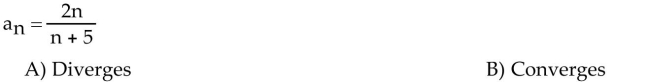Graph the function corresponding to the sequence defined. Use the graph to decide whether the sequence converges or diverges.
