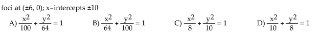 Write an equation for the ellipse.