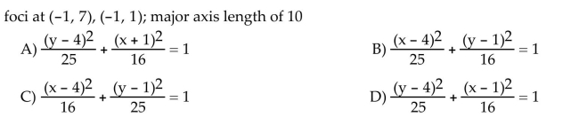 Write an equation for the ellipse.