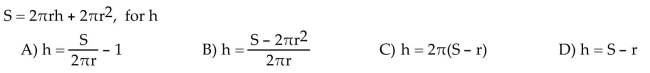 Solve the formula for the indicated variable.