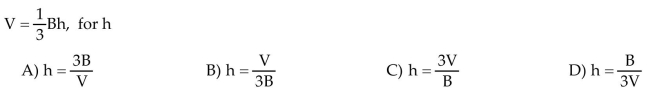 Solve the formula for the indicated variable.