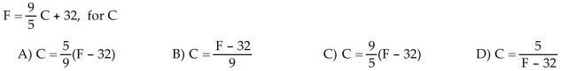 Solve the formula for the indicated variable.
