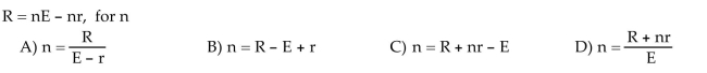 Solve the formula for the indicated variable.