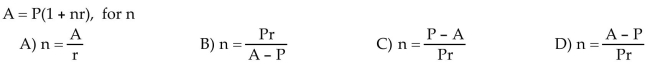 Solve the formula for the indicated variable.