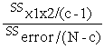 <strong>Which F test is used to test the significance of the overall effect?</strong> A)F = B)F = C)F = D)F =