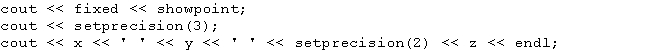 Suppose that x = 55.68, y = 476.859, and z = 23.8216. What is the output of the following statements?