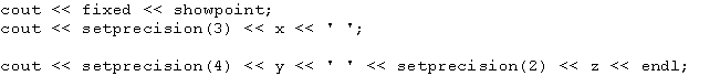 <strong>Suppose that x = 1565.683, y = 85.78, and z = 123.982. What is the output of the following statements? </strong> A) 1565.683 85.8000 123.98 B) 1565.680 85.8000 123.98 C) 1565.683 85.7800 123.98 D) 1565.683 85.780 123.980