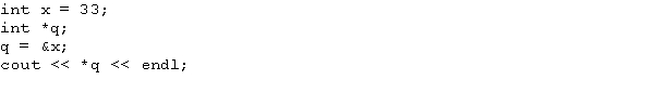 <strong>What is the output of the following statements? </strong> A) nullptr B) 0 C) 3 D) 33