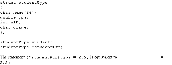 Consider the following declaration of a struct: