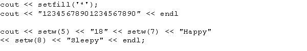 <strong>What is the output of the following statements? </strong> A) 12345678901234567890 ***18 Happy Sleepy B) 12345678901234567890 ***18**Happy**Sleepy C) 12345678901234567890 ***18**Happy Sleepy D) 12345678901234567890 ***18**Happy Sleepy**
