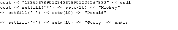 <strong>What is the output of the following statements? </strong> A) 123456789012345678901234567890 ####Mickey Donald*****Goofy B) 123456789012345678901234567890 ####Mickey####Donald*****Goofy C) 123456789012345678901234567890 ####Mickey####Donald#####Goofy D) 23456789012345678901234567890 ****Mickey####Donald#####Goofy