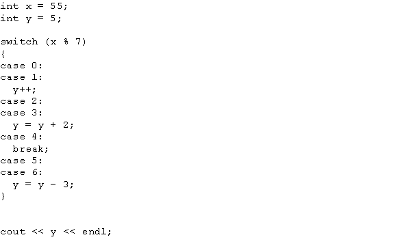 <strong>What is the output of the following C++ code? </strong> A) 2 B) 5 C) 8 D) 10