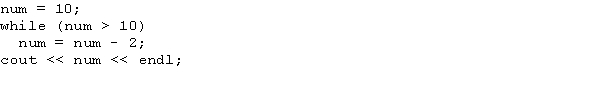<strong>What is the output of the following C++ code? </strong> A) 0 B) 6 C) 8 D) 10