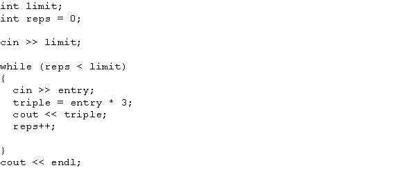 <strong>Consider the following code. This code is an example of a(n) ____ while loop. </strong> A) flag-controlled B) counter-controlled C) EOF-controlled D) sentinel-controlled