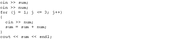 <strong>Suppose sum, num, and j are int variables, and the input is 4 7 12 9 -1.What is the output of the following code? </strong> A) 24 B) 25 C) 41 D) 42