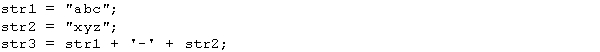 <strong>Suppose that str1, str2, and str3 are string variables.After the following statements execute, the value of str3 is ____.  </strong> A) abc B) xyz C) abc-xyz D) xyz-abc <div style=padding-top: 35px> 