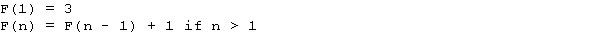 Consider the following recursive definition, where n is a positive integer. The value of F(3) is ____________________.