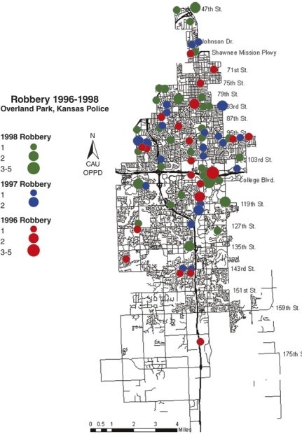 For this map we might say the pattern observed is  