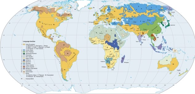 <strong>On the language families map, Arabic </strong> A)is also shown to be broadly spoken in Europe. B)is also spoken widely in the Middle East/Arabian peninsula. C)extends into southern Africa where it is a main family. D)has also spread to south and southeast Asia where Islam is also a main religion.