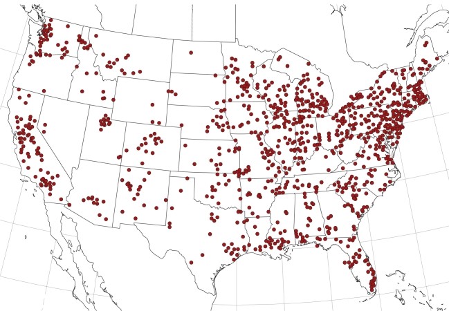 On the map of hazardous waste sites in the U.S.one generally sees a correlation between those sites and