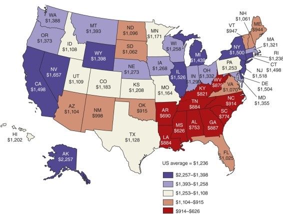<strong>Regarding per capita earnings on the map of the U.S.in 1950, what region was in the lowest category? </strong> A)the northeast B)the southeast C)the southwest D)the Great Plains states