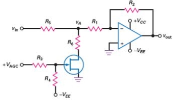 <strong>In the circuit shown in Figure 18-33,the JFET functions as a </strong> A) voltage-controlled resistance. B) power amplifier. C) voltage regulator. D) preamp.
