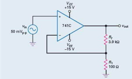 <strong>What is the feedback attenuation factor for the amplifier shown in Figure 17-4? </strong> A) 0.25 B) 0.025 C) 3.9 D) 2.5