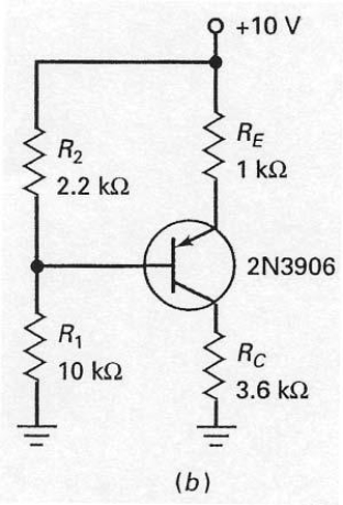 Once the base voltage has been calculated for the circuit shown in Figure 7-29 (b),emitter voltage can be calculated by