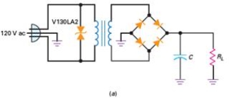 <strong>What would the voltage be across R<sub>L</sub> if C shorted? </strong> A) ac B) 120 Vdc C) pulsating filtered dc D) zero