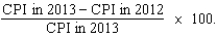 <strong>If 2012 is the base year, then the inflation rate for 2012 equals</strong> A)   B)   C)   D)   <div style=padding-top: 35px> 