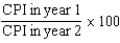 <strong>Which of the following is the correct formula for calculating the inflation rate?</strong> A)   B)   C)   D)   <div style=padding-top: 35px> 