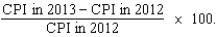 <strong>If 2012 is the base year, then the inflation rate for 2012 equals</strong> A) B) C) D)