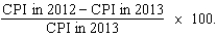 <strong>If 2012 is the base year, then the inflation rate for 2012 equals</strong> A) B) C) D)