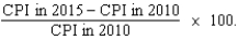 <strong>If 2010 is the base year, then the inflation rate in 2015 equals</strong> A) B) C) D)