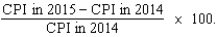 <strong>If 2010 is the base year, then the inflation rate in 2015 equals</strong> A) B) C) D)