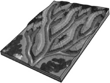 <strong>The figure below shows an example of a ___________ drainage network.  </strong> A)dendritic B)radial C)rectangular D)trellis <div style=padding-top: 35px> 