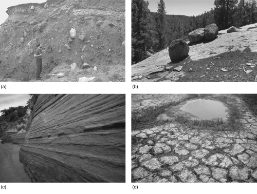 <strong>Which of the figures below shows glacial lake-bed deposits? </strong> A)A B)B C)C D)D