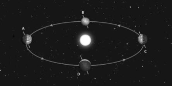 <strong>Identify the two solstice and two equinox positions for Earth's orbit in the diagram below. </strong> A)A = winter solstice; B = summer solstice; C = autumnal equinox; D =vernal equinox B)A = winter solstice; B = autumnal equinox; C = summer solstice; D = vernal equinox C)A = summer solstice; B = winter solstice; C = vernal equinox; D = autumnal equinox D)A = summer solstice; B = winter solstice; C = autumnal equinox; D = vernal equinox