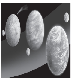 <strong>The figure below represents the final stage in Earth's formation,which was marked by all of the following EXCEPT ____________. </strong> A)atmosphere formation B)rains creating the oceans C)gases being added by passing comets D)differentiation of the core and mantle