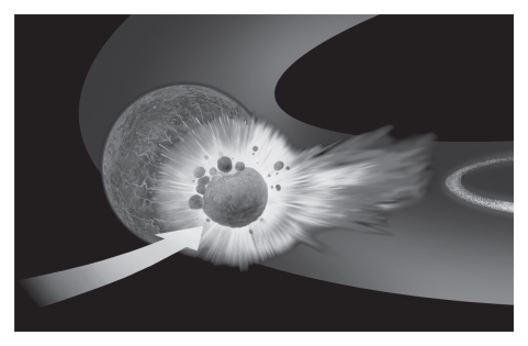 <strong>About 4.53 Ga,the Moon formed.Which of the following is NOT correct about that event? </strong> A)A mercury-sized protoplanet collided with the newborn Earth. B)A large part of the Earth's mantle disintegrated. C)The Earth developed a ring,like those found around Saturn and Jupiter. D)The colliding body disintegrated.