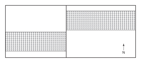 <strong>In the map below,the vertical,north-south trending fault is a ____________ fault. </strong> A)normal dip-slip B)reverse dip-slip C)right-lateral strike-slip D)left-lateral strike-slip
