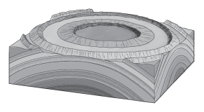 <strong>A fold shaped like an upside-down bowl is a(n)____________. </strong> A)anticline B)basin C)dome D)syncline