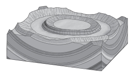 <strong>On a geologic map,if the contacts between sedimentary rock units form a bull's-eye pattern of concentric circles,with the youngest unit in the center,the underlying structure is a(n)____________. </strong> A)anticline B)basin C)dome D)syncline