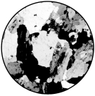 <strong>What is the term used for the arrangement of the minerals in the picture?  </strong> A) equant B) porous C) crystalline D) cemented <div style=padding-top: 35px> 