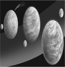 <strong>The figure below represents the final stages in Earth's formation,which was marked by all of the following EXCEPT ____________. </strong> A) atmosphere formation B) rains creating the oceans C) gases being added by passing comets D) differentiation of the core and mantle