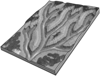 <strong>The figure below shows an example of a ________ drainage network. </strong> A)dendritic B)radial C)rectangular D)trellis