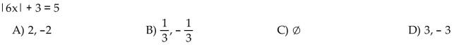 Solve the absolute value equation.