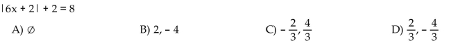 Solve the absolute value equation.