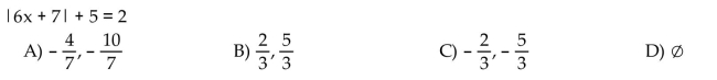 Solve the absolute value equation.