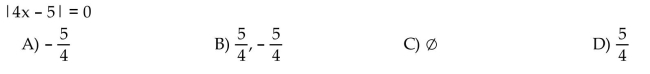 Solve the absolute value equation.